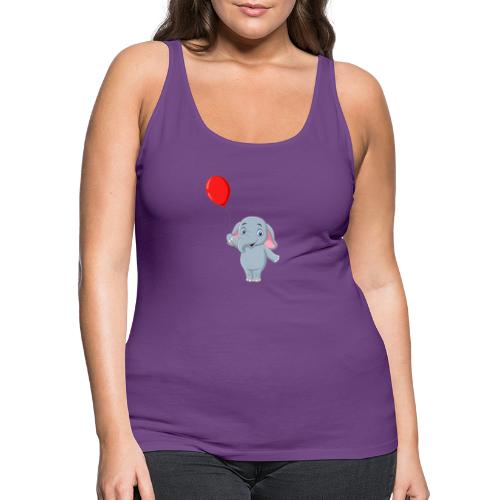 Baby Elephant Holding A Balloon - Women's Premium Tank Top