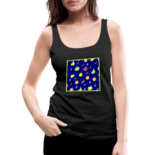 Tropical Fruits Neon Colors Pattern - Women's Premium Tank Top