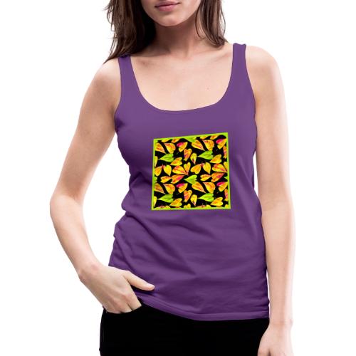 Neon Leaf Art Elegance - Women's Premium Tank Top