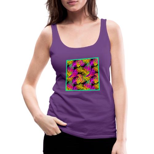 Chic Neon Leaf Lively Design - Women's Premium Tank Top