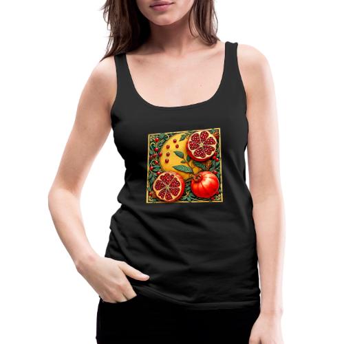 Pomegranate Elegance Art Print - Women's Premium Tank Top