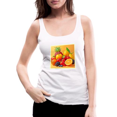 Fresh Bounty: Vibrant Fruit Harvest Art - Women's Premium Tank Top