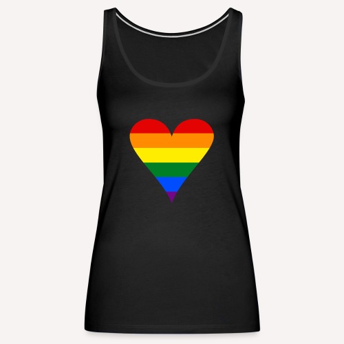 Gay Pride Rainbow Heart Funky - Women's Premium Tank Top