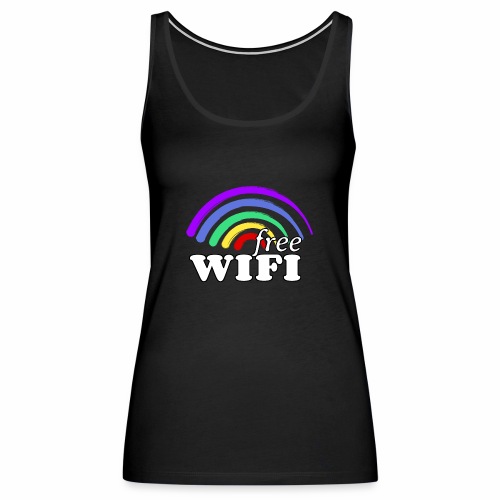 Funny Free Gay Pride Rainbow WiFi - Send Love - Women's Premium Tank Top