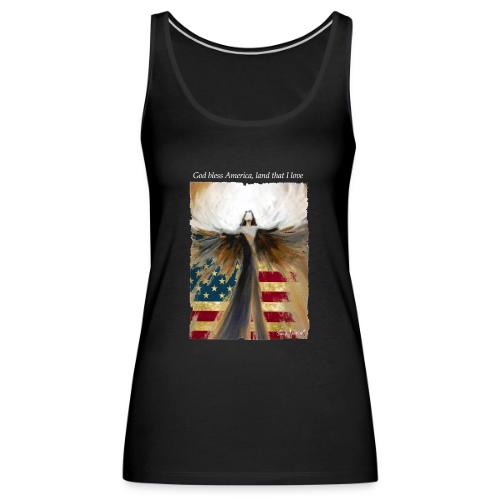 God bless America Angel_Strong color_white type - Women's Premium Tank Top