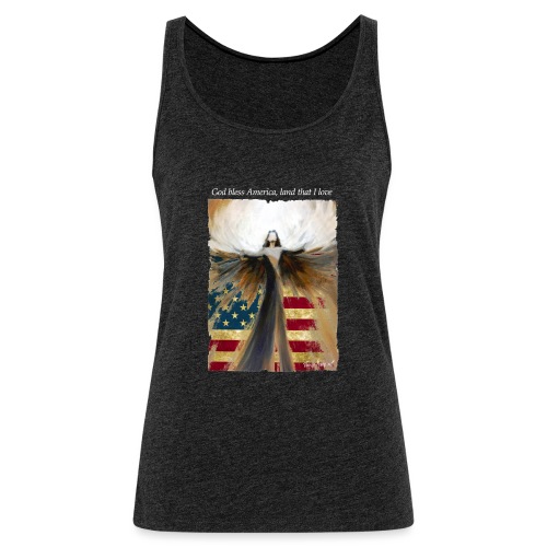 God bless America Angel_Strong color_white type - Women's Premium Tank Top