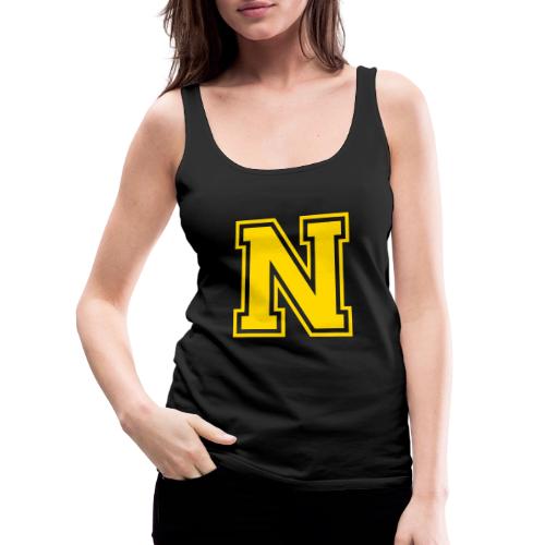 Letter N – Capital Athletic Alphabet Monogram - Women's Premium Tank Top