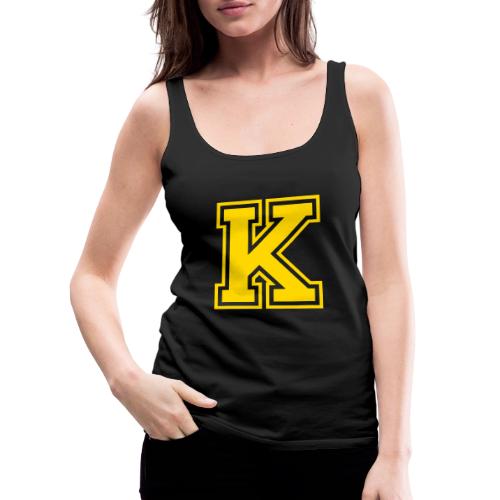 Letter k – Capital Athletic Alphabet Monogram - Women's Premium Tank Top
