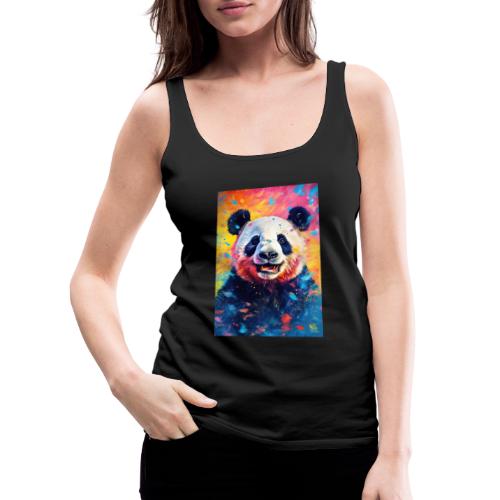 Paint Splatter Panda Bear - Women's Premium Tank Top