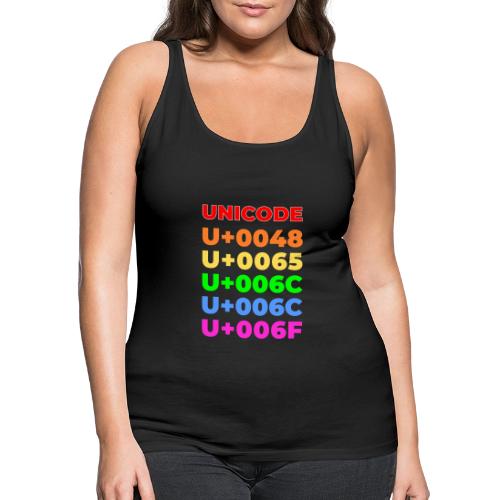 Hello, in unicode - Women's Premium Tank Top