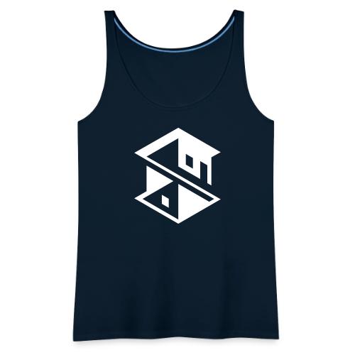 Unreal Estate Records Logo White - Women's Premium Tank Top