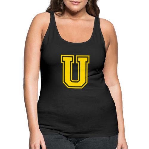 Letter U – Capital Athletic Alphabet Monogram - Women's Premium Tank Top