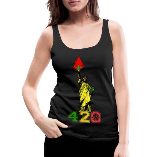 Humoristic 420 Liberty Herb Weed Marijuana Design - Women's Premium Tank Top