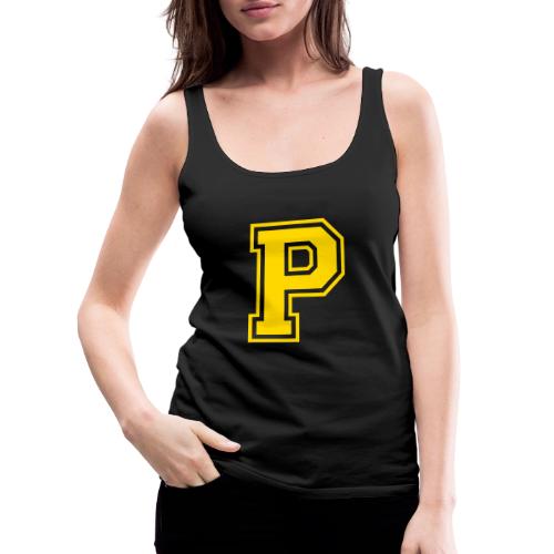 Letter P – Capital Athletic Alphabet Monogram - Women's Premium Tank Top