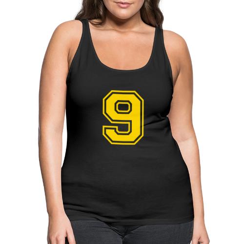 Number 9 in a classic athletic collegiate font - Women's Premium Tank Top
