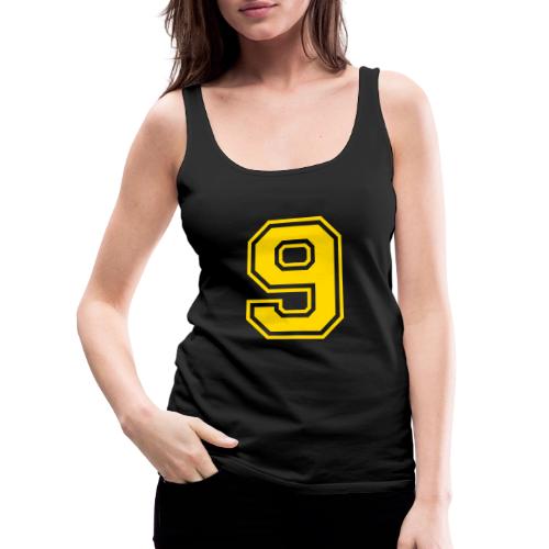 Number 9 in a classic athletic collegiate font - Women's Premium Tank Top
