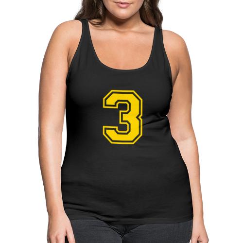 Number 3 in a classic athletic collegiate font - Women's Premium Tank Top