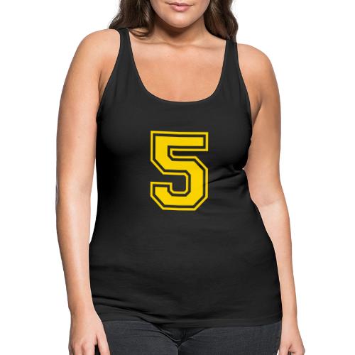 Number 5 in a classic athletic collegiate font - Women's Premium Tank Top