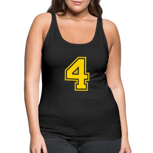 Number 4 in a classic athletic collegiate font - Women's Premium Tank Top
