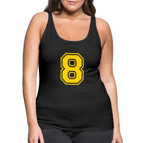 Number 8 in a classic athletic collegiate font - Women's Premium Tank Top