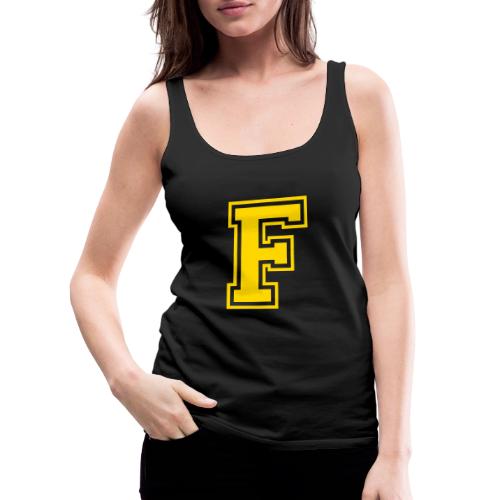 Letter F – Capital Athletic Alphabet Monogram - Women's Premium Tank Top