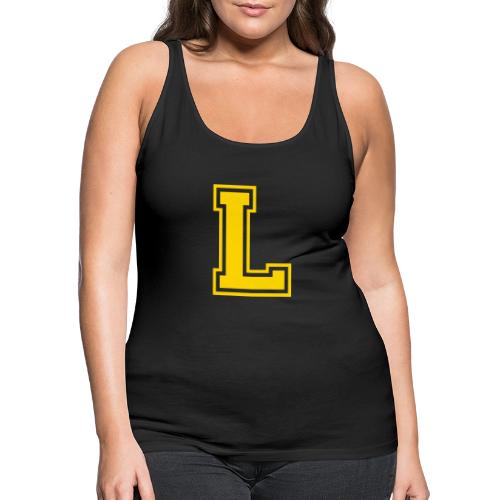 Letter L – Capital Athletic Alphabet Monogram - Women's Premium Tank Top