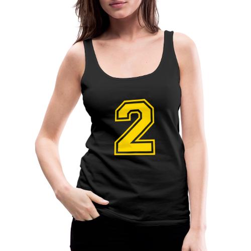 Number 2 in a classic athletic collegiate font - Women's Premium Tank Top