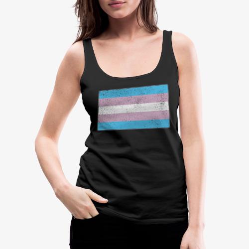 Distressed Transgender Pride Flag - Women's Premium Tank Top