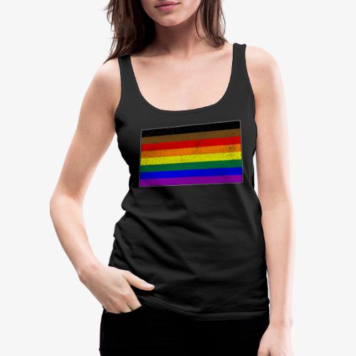 Distressed Philly LGBTQ Gay Pride Flag - Women's Premium Tank Top