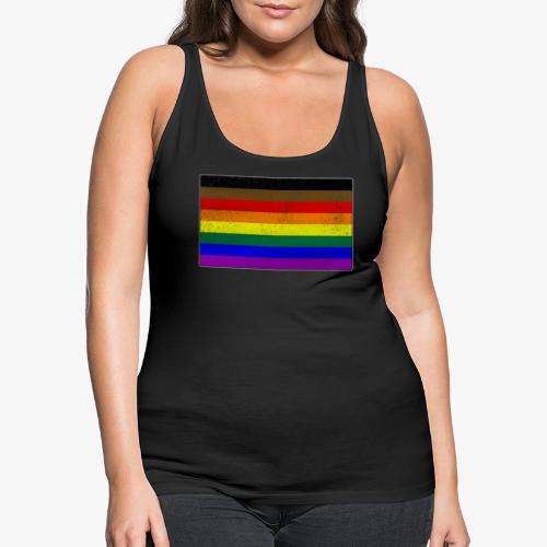 Distressed Philly LGBTQ Gay Pride Flag - Women's Premium Tank Top