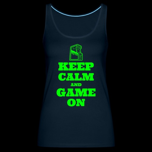 Keep Calm and Game On | Retro Gamer Arcade - Women's Premium Tank Top