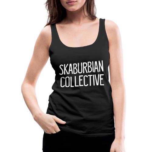 Skaburbian Text Logo White on Black - Women's Premium Tank Top