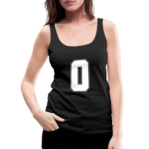 White Number 0 – Varsity Font - Women's Premium Tank Top