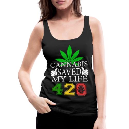 Joyous 420 Saving Herb Weed Marijuana Design - Women's Premium Tank Top