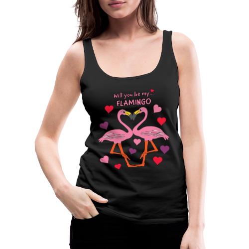 Will You be my Flamingo Valentine Kisses - Women's Premium Tank Top