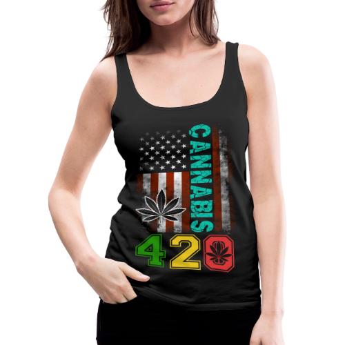 Amusing 420 American Herb Weed Marijuana Design - Women's Premium Tank Top