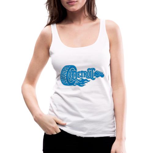 The D® - Detroit Wheel Guitar with Flames Bl Slvr - Women's Premium Tank Top