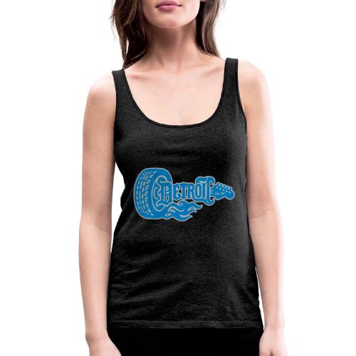 The D® - Detroit Wheel Guitar with Flames Bl Slvr - Women's Premium Tank Top