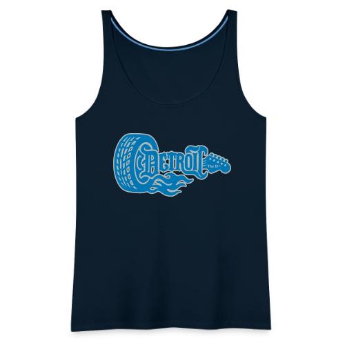 The D® - Detroit Wheel Guitar with Flames Bl Slvr - Women's Premium Tank Top