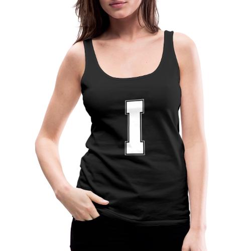 White Letter I – Varsity Alphabet Monogram - Women's Premium Tank Top