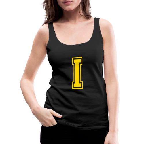 Letter I – Capital Athletic Alphabet Monogram - Women's Premium Tank Top
