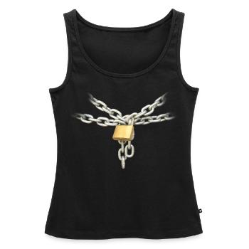 Locked - Women's Premium Tank Top - black - Front - AI Model Female 180 light (180cm)