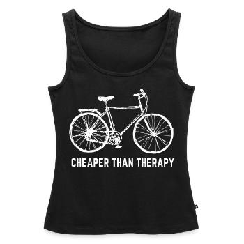 Cycling is cheaper than therapy Vintage - Women's Premium Tank Top - black - Front - AI Model Female 180 light (180cm)