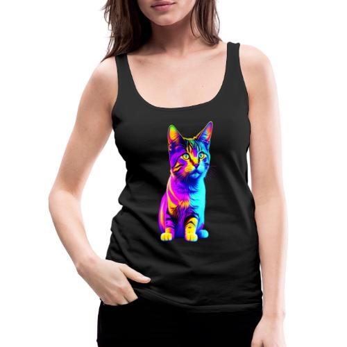 Colorful Rainbow Kitten - Women's Premium Tank Top