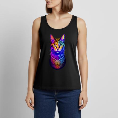 Colorful Psychedelic Cat - Women's Premium Tank Top