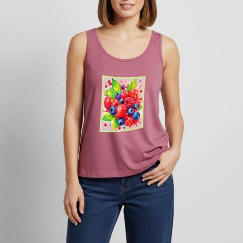 Summer Berry Splash Design - Women's Premium Tank Top