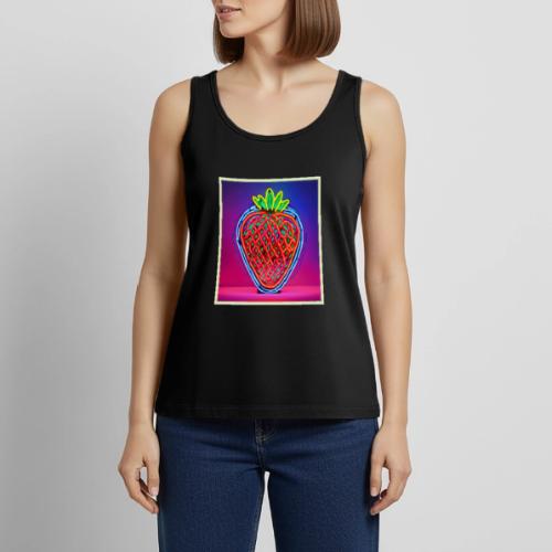 Vibrant Strawberry Neon Sign - Women's Premium Tank Top