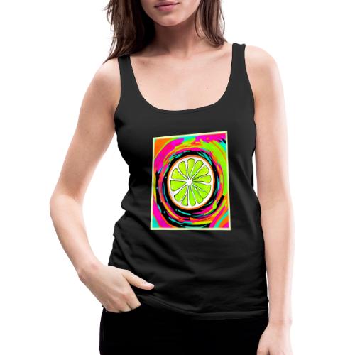 Lime Slice Pop Art - Women's Premium Tank Top