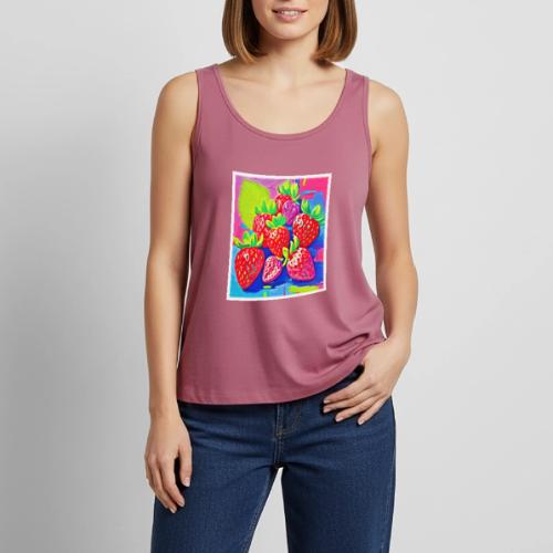 Pop Art Strawberries - Women's Premium Tank Top