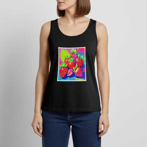 Pop Art Strawberries - Women's Premium Tank Top
